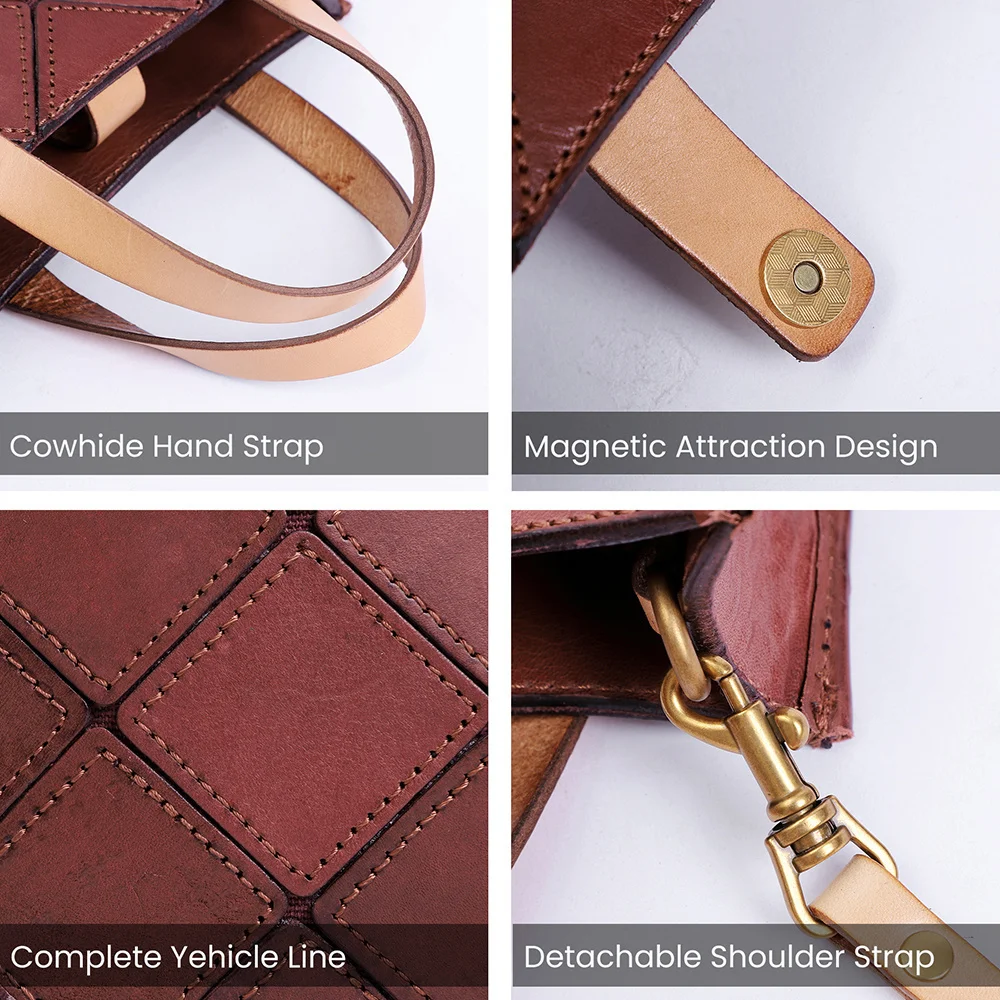 Genuine Leather Bags for Women Handbags Purse Ladies Fashion Parchwork Shoulder Crossbody Bag High Quality Small Handbag