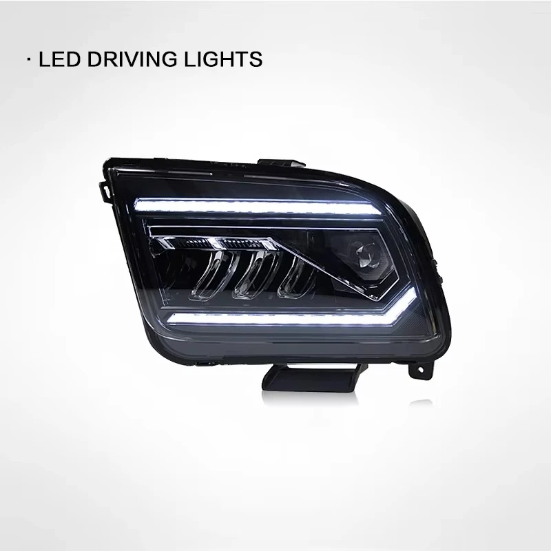 Car Headlight Assembly  2005-2010 Modified LED Daytime Running Light Flowing Light Turning LED Lens