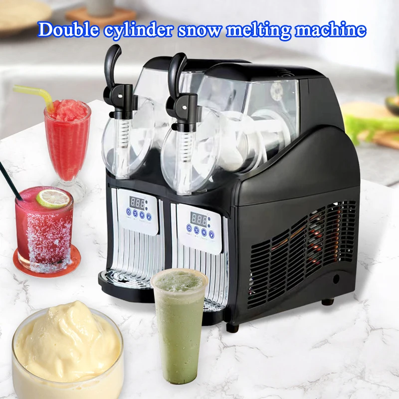 Ice Slusher 2 Tanks Slush Machine Smoothies Granita Machine 890W Snow Melting Machine