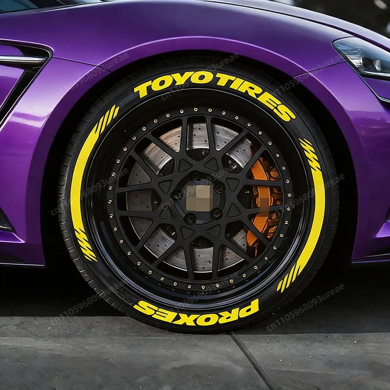 

2/8Pcs Personalized Car Tire Decor Stickers Car Tuning Universal 3D Permanent PVC Joined Stickers Automotive Label Letters