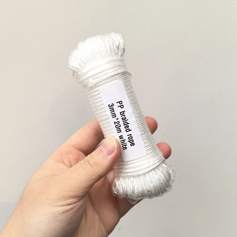 2/3/4/5mm Polypropylene Braided Rope White Hangtag Clothesline Home Decoration Garden Accessories Outdoor Camping Rope
