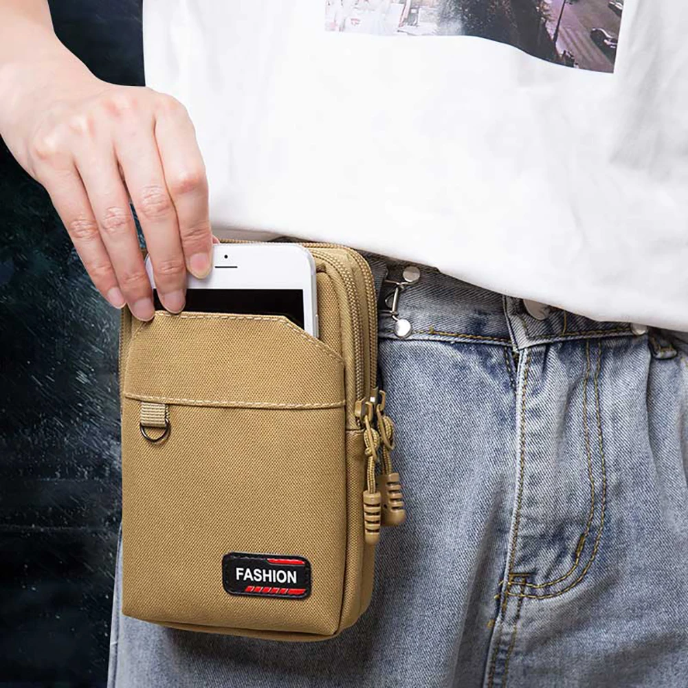 7 Inch Men Phone Pouch Portable Phone Pouch Belt Waist Bag Wear- for Outdoor Camping Hunting Waist Fanny Pack