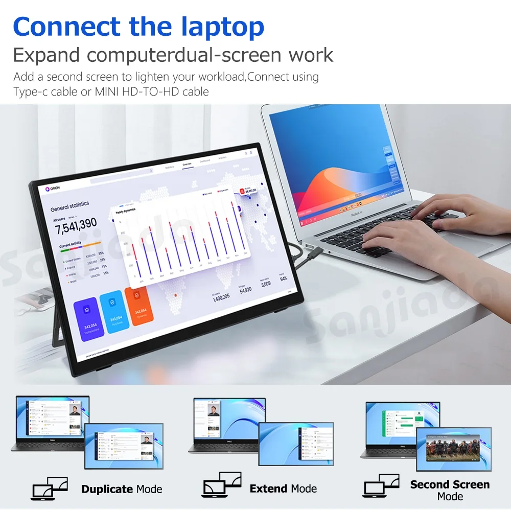 16 Inch 2.5K 144Hz Portable Gaming Display for Switch PS5 Xbox 100%sRGB 2560*1600 Portable Monitor for Laptop