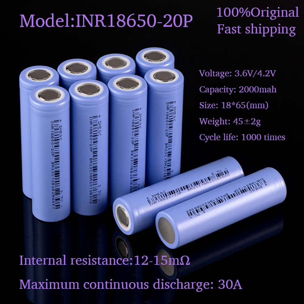 

10PCS 3.7V 18650 Lithium Rechargeable Batteries 2000mah~3500mah 30A High Power Discharge Li-ion Large Current Battery Cells