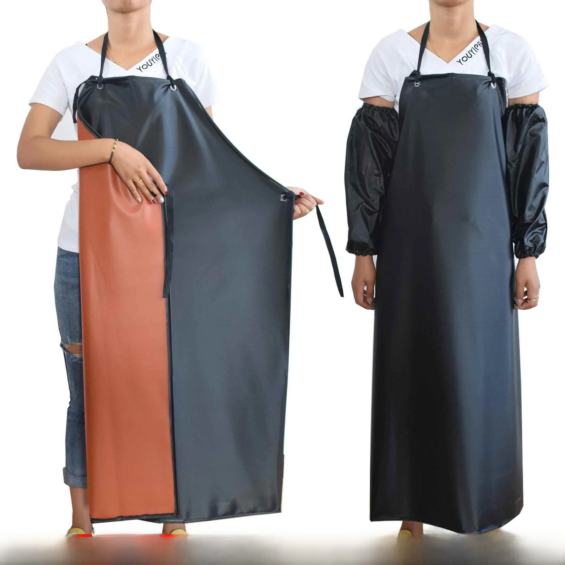 

Thickened Leather Apron Waterproof Oil Resistant Pig Slaughter Workwear Adult Fish Killing Cover Coat Korean Style Sleeveless