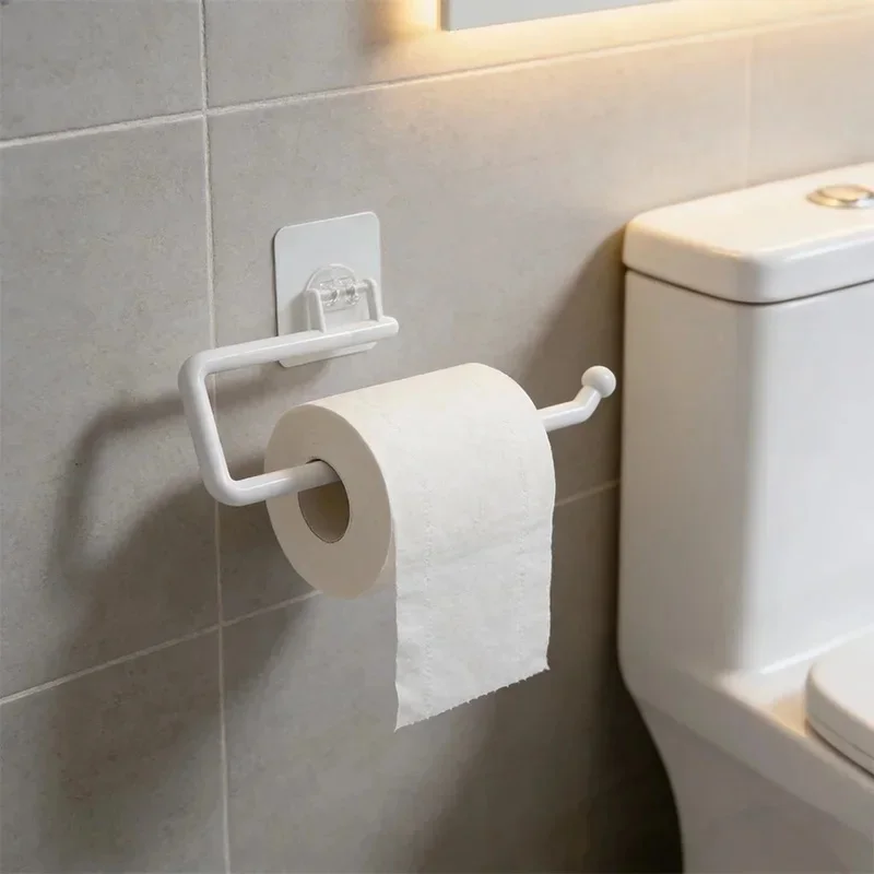 1/4pcs Self-Adhesive Paper Towel Holder No Drill Adhesive Paper Towel Rack for Kitchen Bathroom Roll Holder Toilet Paper Holder