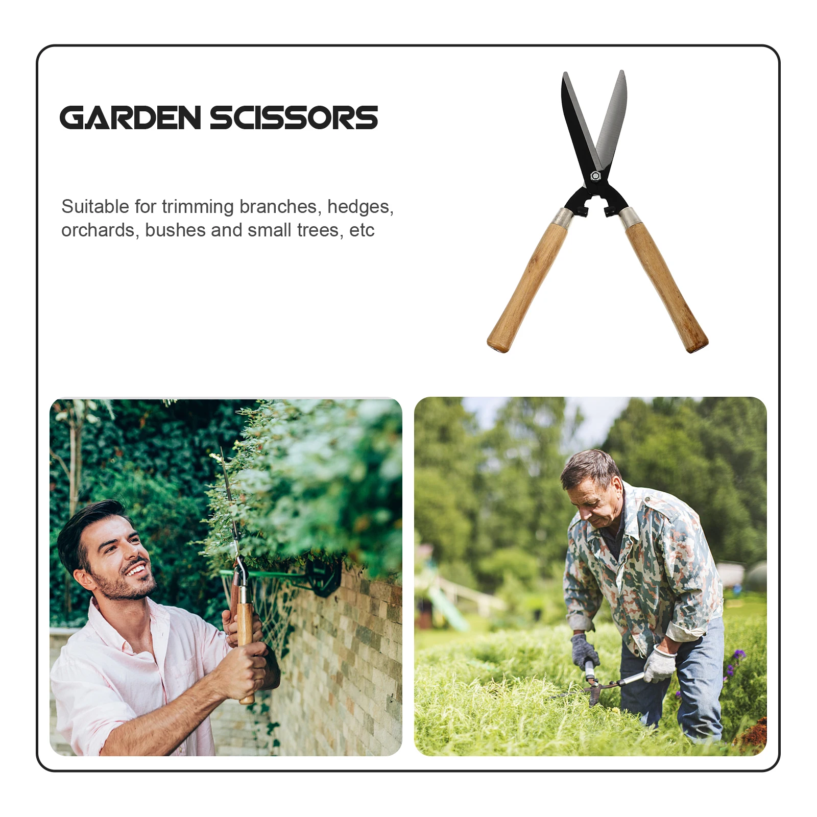 

Wooden Handle Tree Pruning Shear Non-Slip Ergonomic Design Sharp Durable Blade Garden Tool For Hedge Cutter Branch Lawn Shear