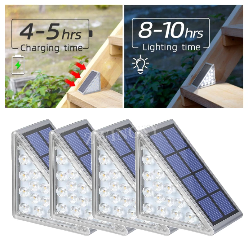 

Solar Stair Lights Solar Step Light Outdoor Anti-theft Waterproof IP67 Decor for Garden Stair Deck Front Porch and Patio