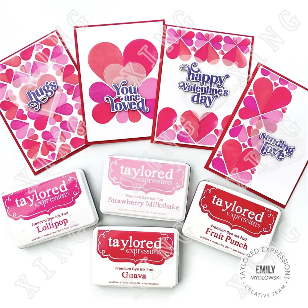 New Valentine Day Chip Charlie Hugs Cutting Dies Hearts Layering Stencils Mini Strips Love Lights Stamps DIY Scrapbook Card Mold
