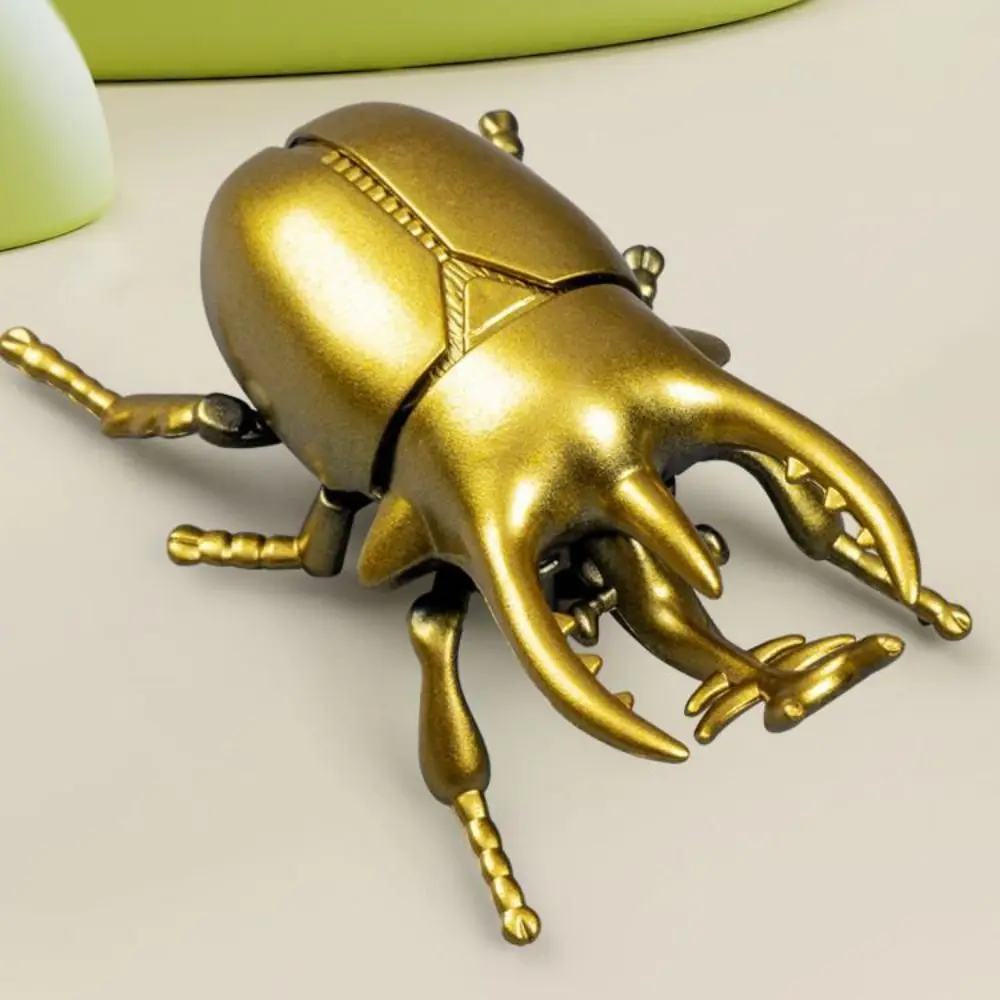 Clockwork Toys Wind-Up Beetle Trick Props Realistic Simulated Beetle Insect Model Science Education Insect Animals Crawling