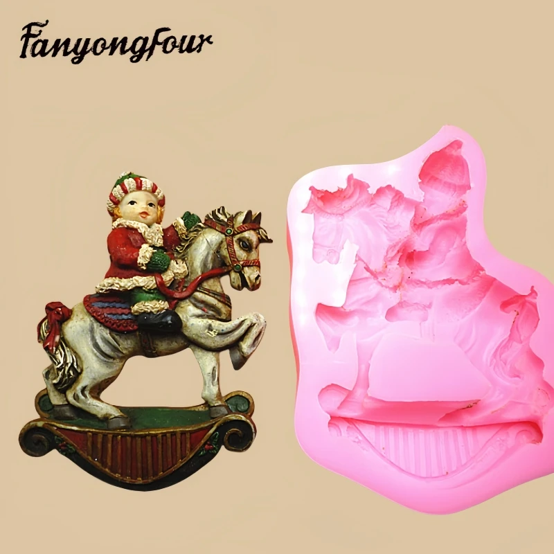 Fan Yong Four Riding Youth Silicone Rubber Mold Can Make Gypsum Resin Concrete Crafts Home Furnishings