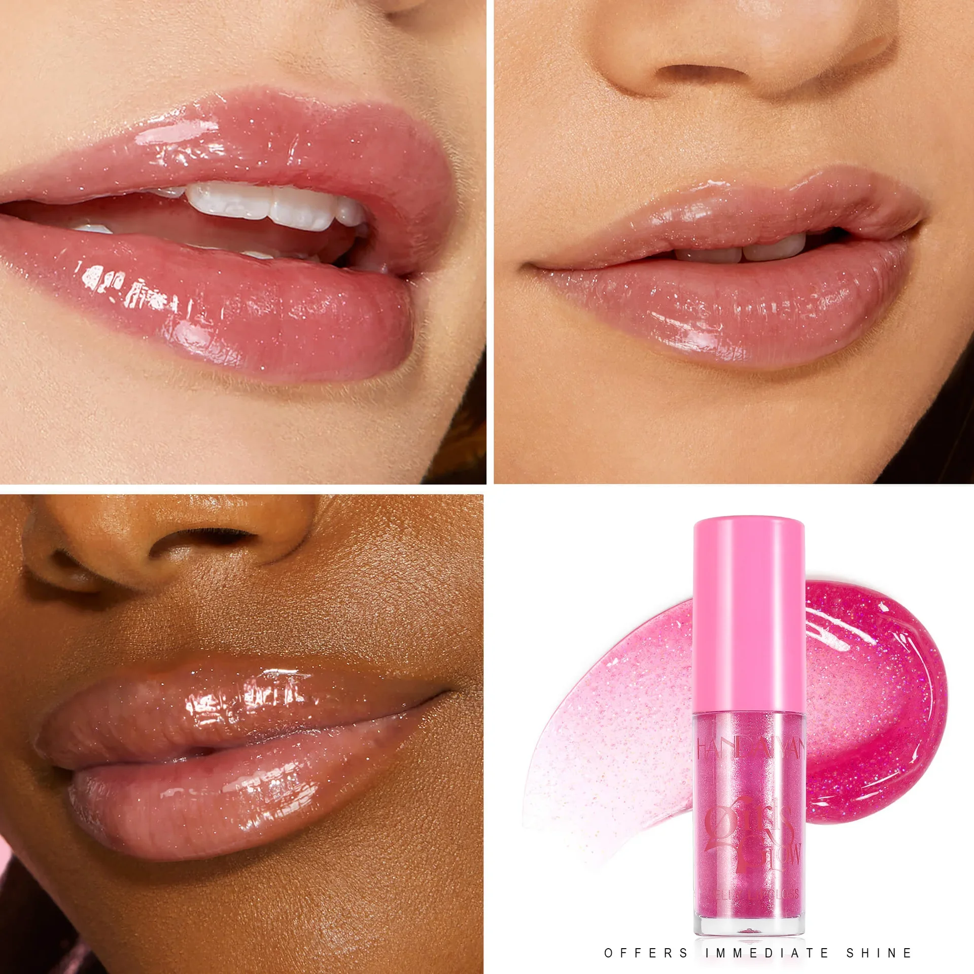 Jelly Lip Oil Gloss Offers Immediate Shine Juicy Lip Oil  LIp Gloss Hybrid Long-lasting Hydration & Nourishing, 4.7ml