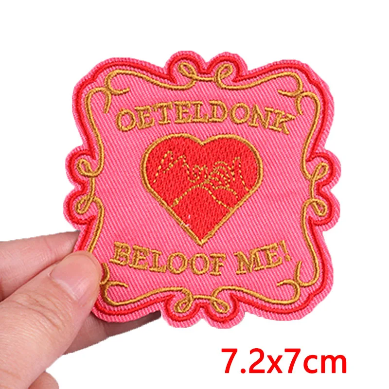Roze Nederland Carnaval Kikker Borduurpatch Nederland Oeteldonk Embleem Geborduurde Patches Voor Kleding Opstrijkbare Patches DIY