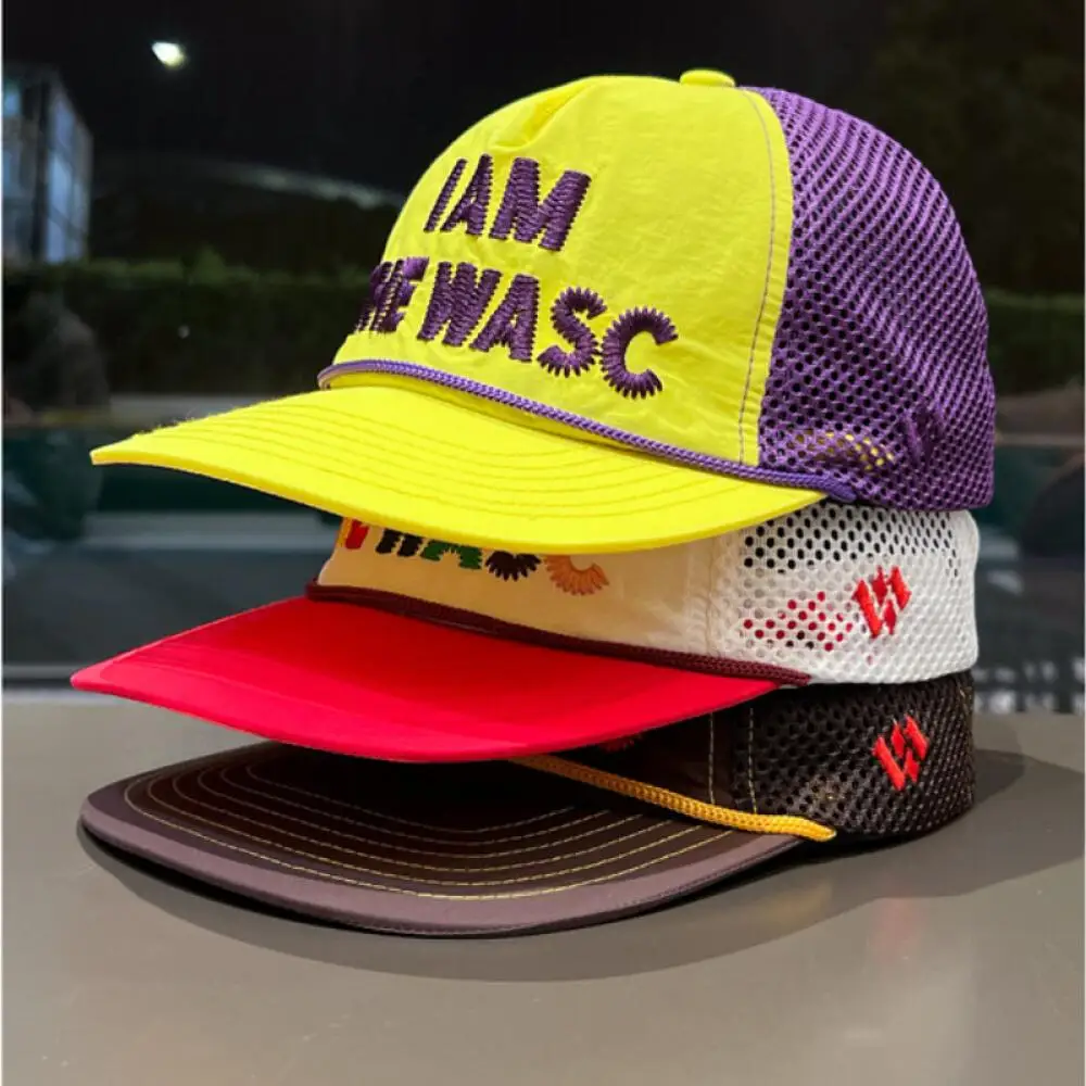 Baseball Cap Mesh Breathable Nylon Embroidery Color Block Hat for Men Women Running Hiking Camping Outdoor Sport Cap