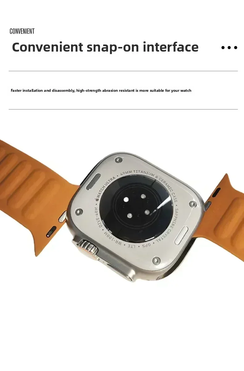 Magnetico per Apple Watch Ultra 49mm Band 41mm 45mm 40mm 44mm 38/42mm Bracciale a maglie in silicone iWatch Series 8 7 6 SE 5 4 3 Cinturino