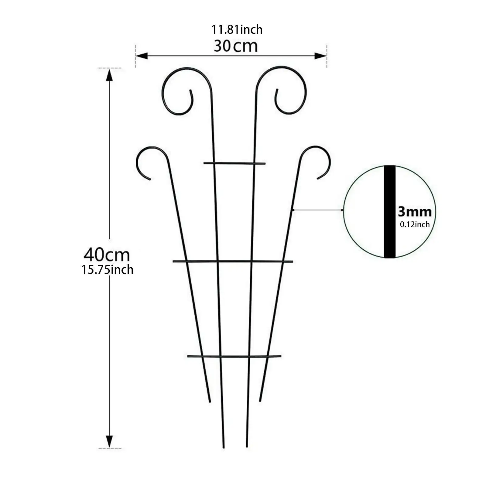 2 Pieces Plant Climbing Support Frame Indoor/Outdoor Rustproof Iron Art Climbing Frame for Indoor Potted Garden House Plants