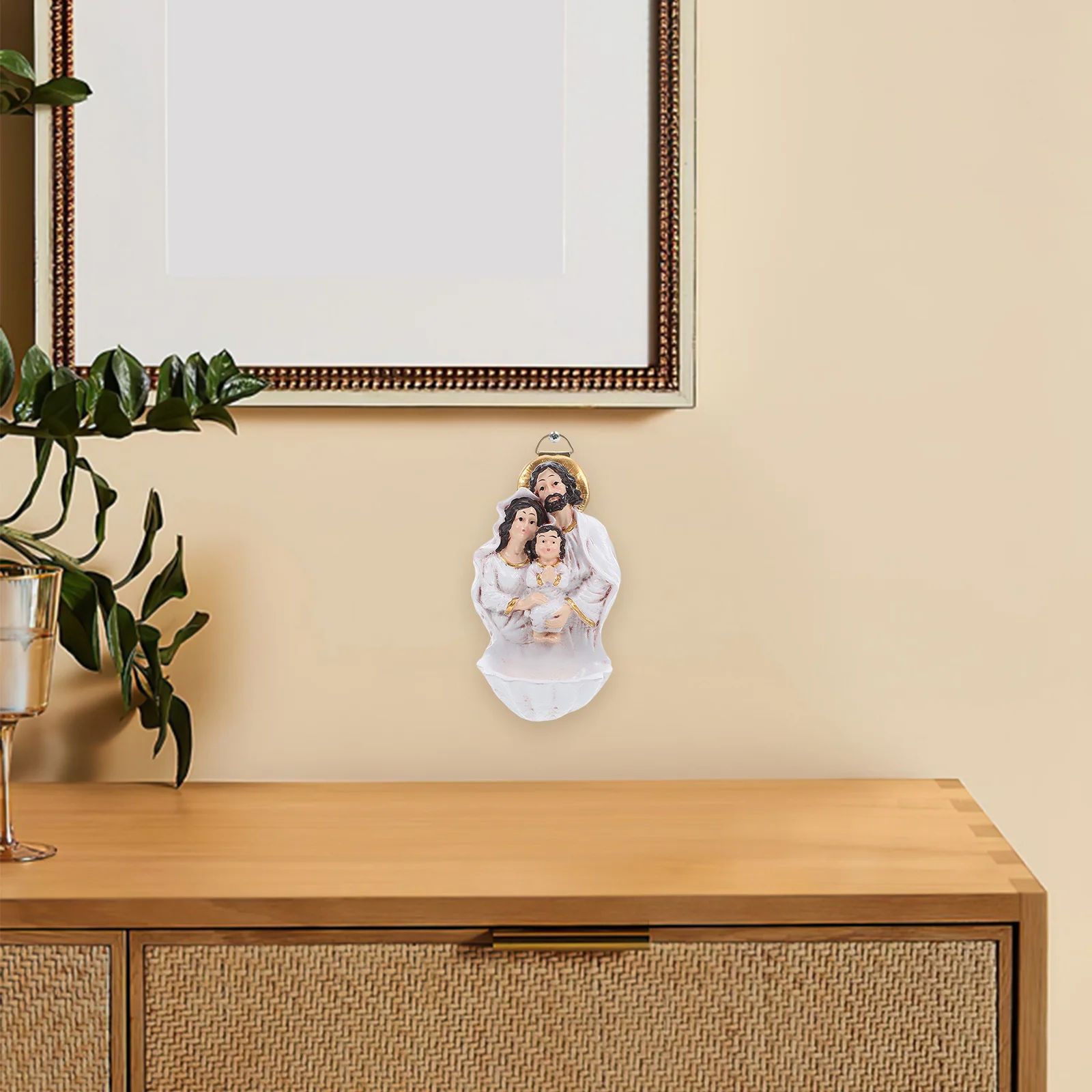 

Resin Christmas Nativity Statue Jesus Birth Scene Decoration for Home Church Wall Hanging - Catholic Biblical Pendant Ornament