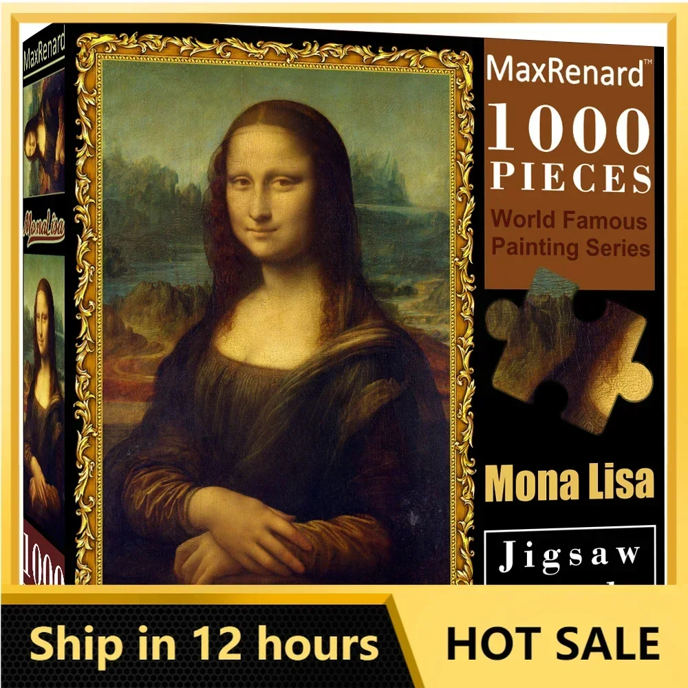 

MaxRenard 68*49cm Jigsaw Puzzles 1000pcs for Adult Mona Lisa Old Master Famous Painting Puzzle Toy Family Game Home Decoration