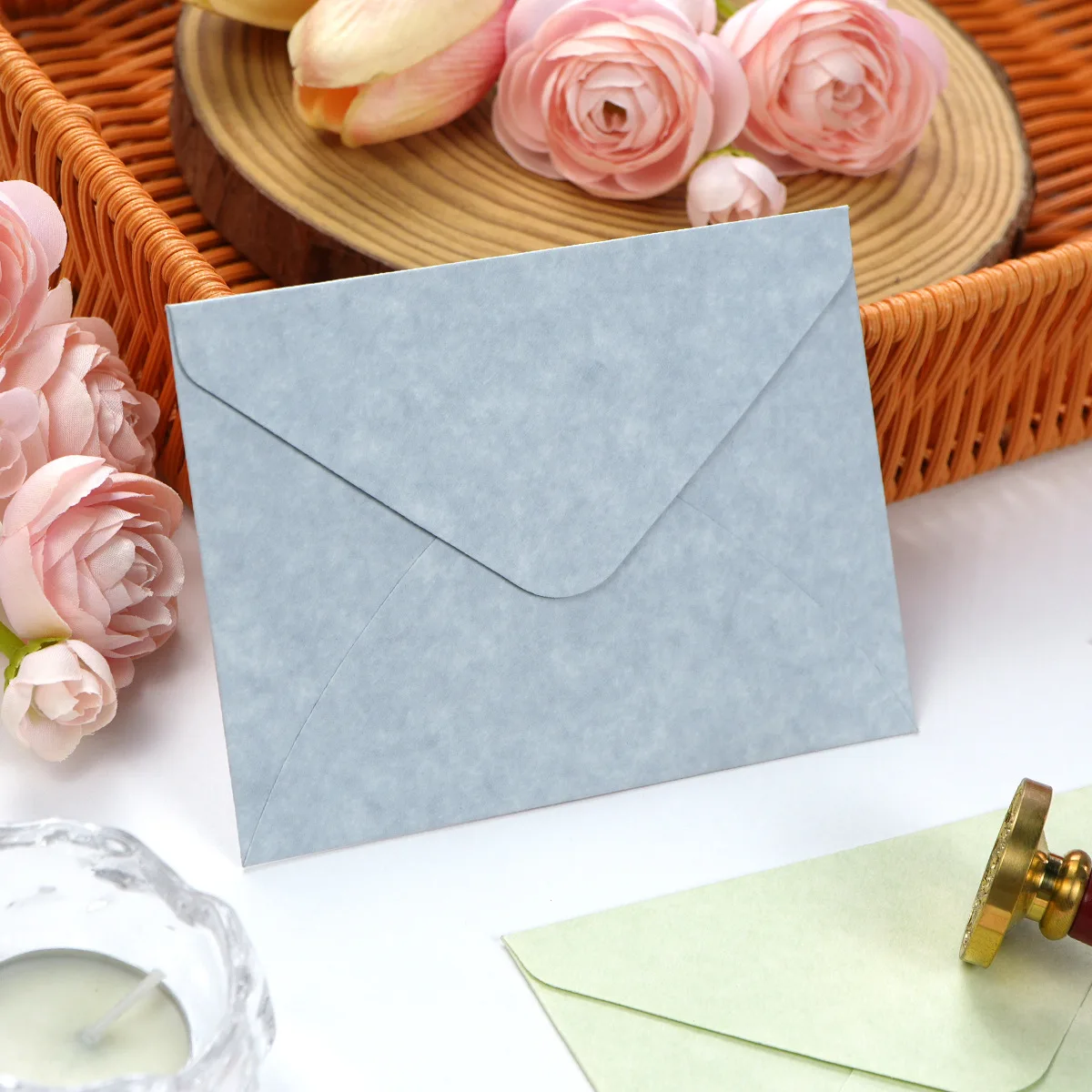 

20pcs Sheepskin Textured Envelope Romantic Invitation Birthday Card Letter Artistic Fresh Love Letter Letterhead Envelope