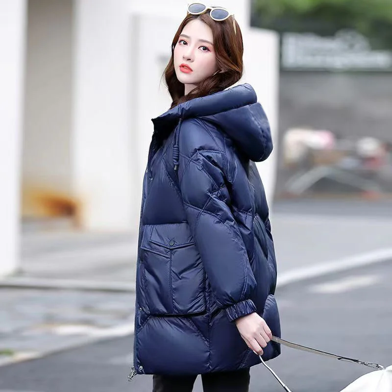 Women Jacket Winter Thick Hooded Down Cotton Padded OutCoats Female Korean Loose Puffer Ladies Parka Warm Quilted Jackets Green