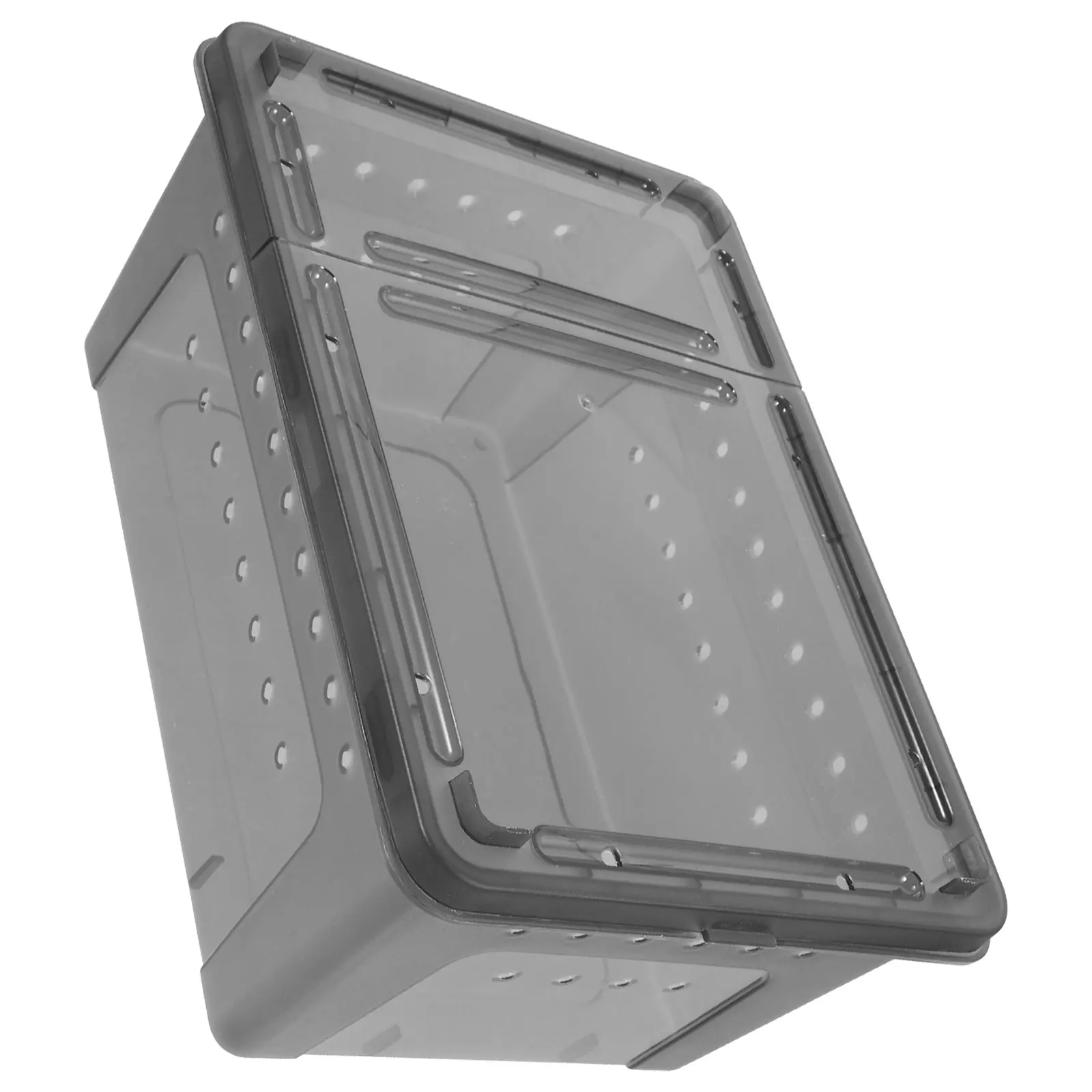 

Spider Terrarium Reptile Feeding Box Breeding Case Black Color Durable Material Viewable Design Easy Clean Simple Shape Plastic