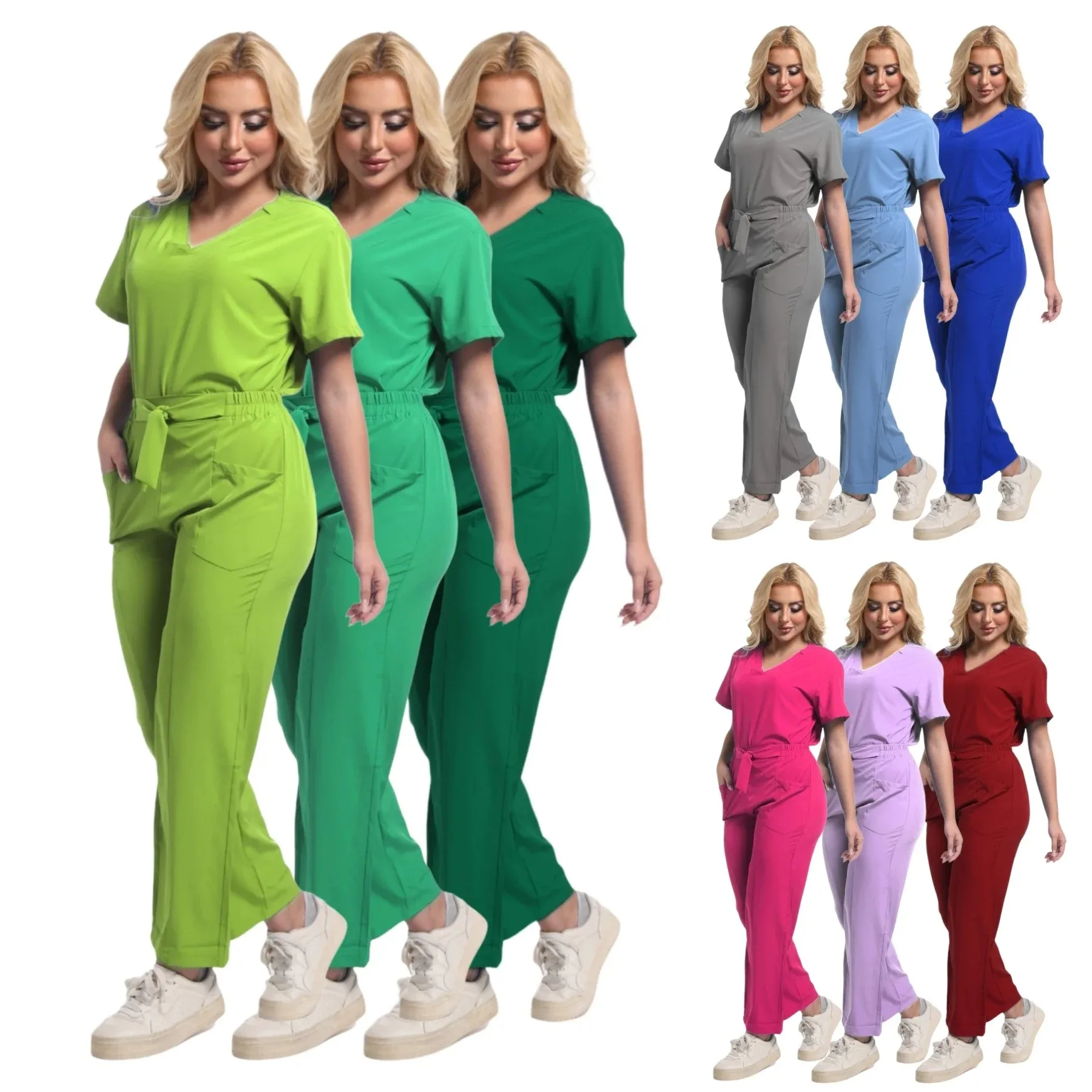 

New Hospital Doctor Scrubs Set Nurse Accessories Beauty Spa Pet Workwear Women Medical Surgical Uniform Dental Clinic Clothes