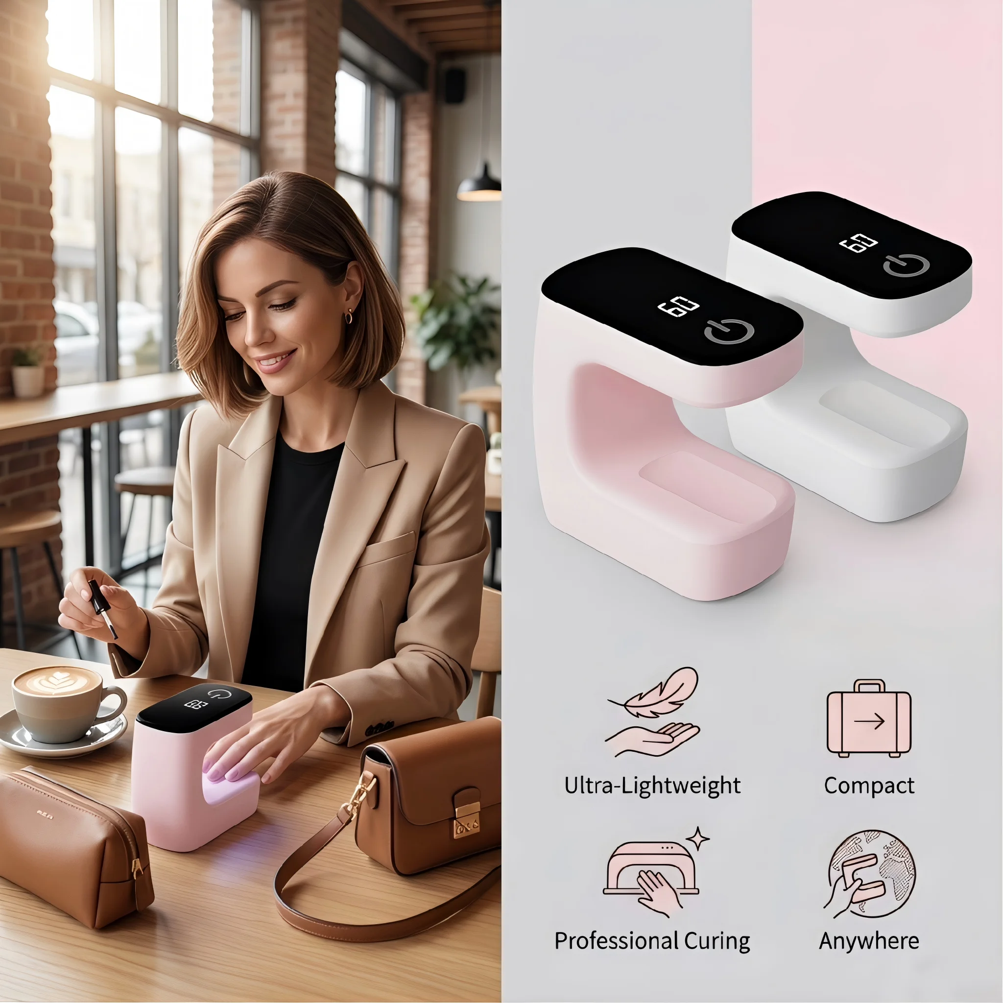 

Mini Rechargeable UV LED Nail Lamp, Portable USB Gel Nail Polish Dryer, Quick Drying Curing Light for Home Travel DIY Manicure