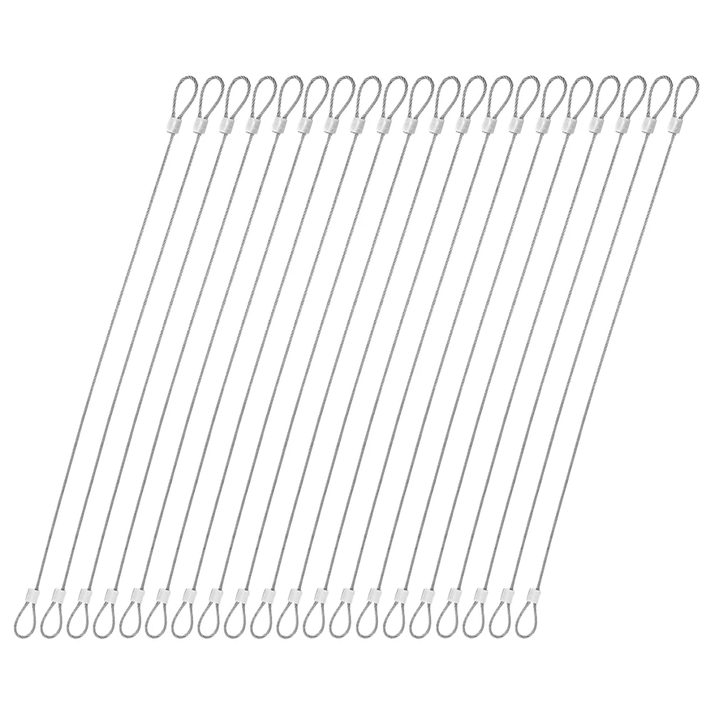 

20pcs StainlessSteelWireRope AluminumSleeve SafetyCable Wires SecurityLoop LoopedEnds LightweightDurable HomeConstruction Stages