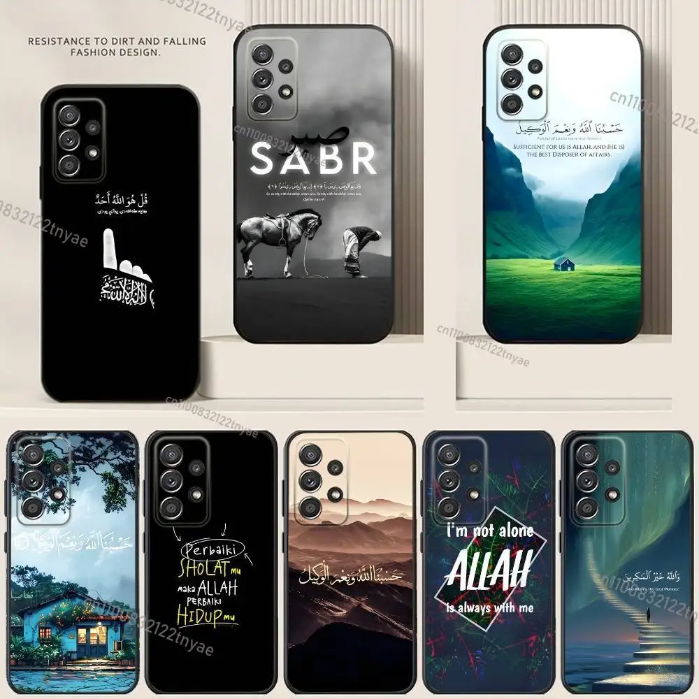 

Arabic Quran Islamic Muslim Quotes Phone Case For Samsung S24,21,22,23,30,Ultra,20,Plus,Note,10,9,Black soft silicone case