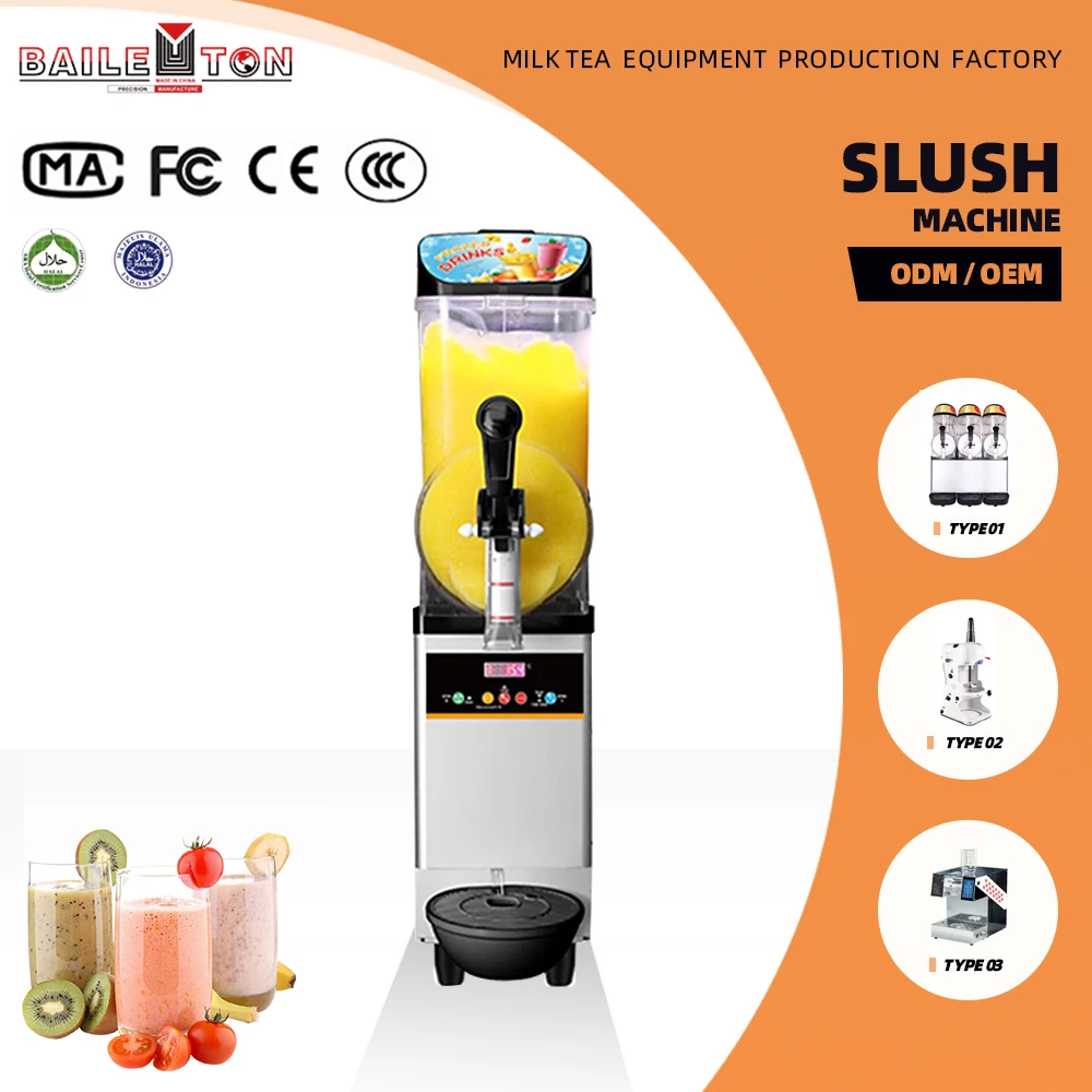 

BAILETON Commercial Snow Melting Machine Multifunction 3 Bowls Frozen Slash Maker Cold Drink Ice Slush Maker Machine