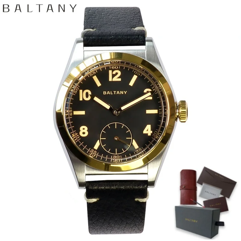 Baltany-Montres à quartz étanches rétro, lunette dorée, cadran Shoous, design de micromarque, montres provoqué, mode de luxe, 100m, S4012