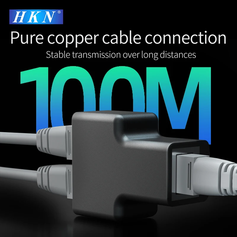 HKN الفاصل محول USB 1 إلى 2 موصل الشبكة المزدوج LAN إيثرنت المقبس تمديد كابل توصيل مناسبة ل Cat5 Cat6 Cat7