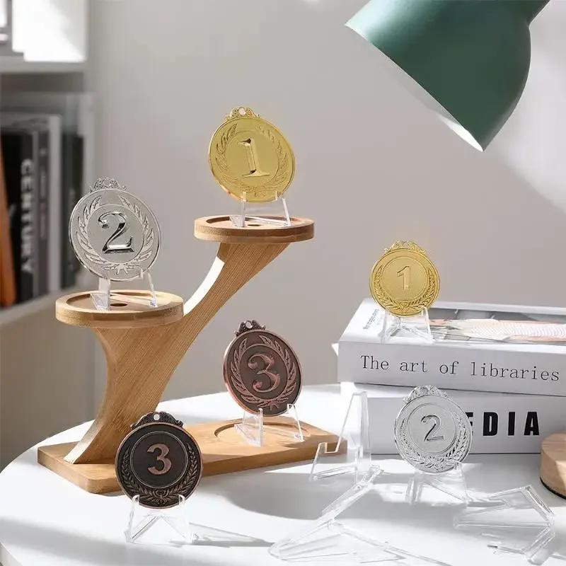 10/20/30 قطعة الاكريليك الشفاف عملة عرض موقف بطاقة التداول حامل تذكارية عملة حامل صغير شارة حامل حلية