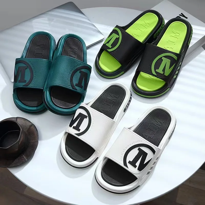 Men's Sport Sandal Slippers Summer Sneaker Slippers Men Thick Bottom Platform Slides Soft PVC Slippers Casual Beach Shoes