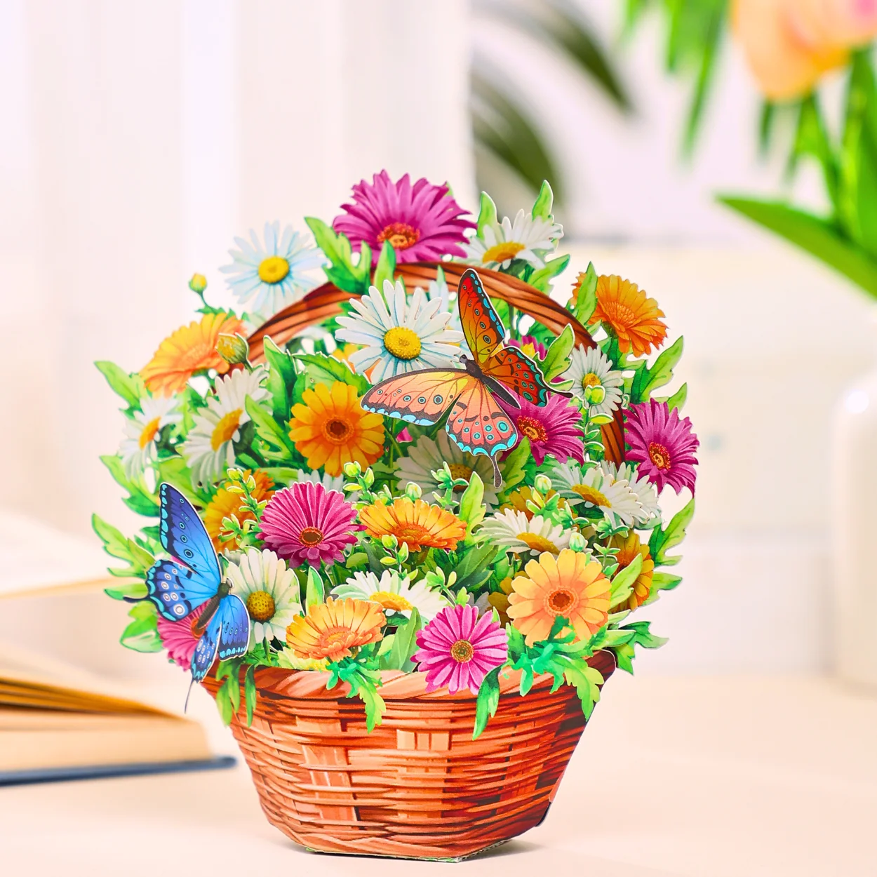 Paper Pop Up Cards Paper Flower Bouquet 3D Popup Greeting Cards with Note Card & Envelope Birthday Card Anniversary Card