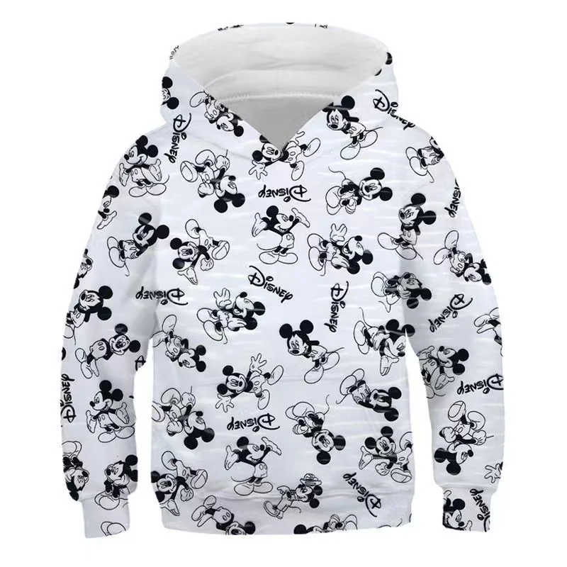 Men\'s and women\'s long-sleeved hooded sweatshirts 2024 spring and autumn children\'s casual tops cartoon Mickey Minnie hoodieie