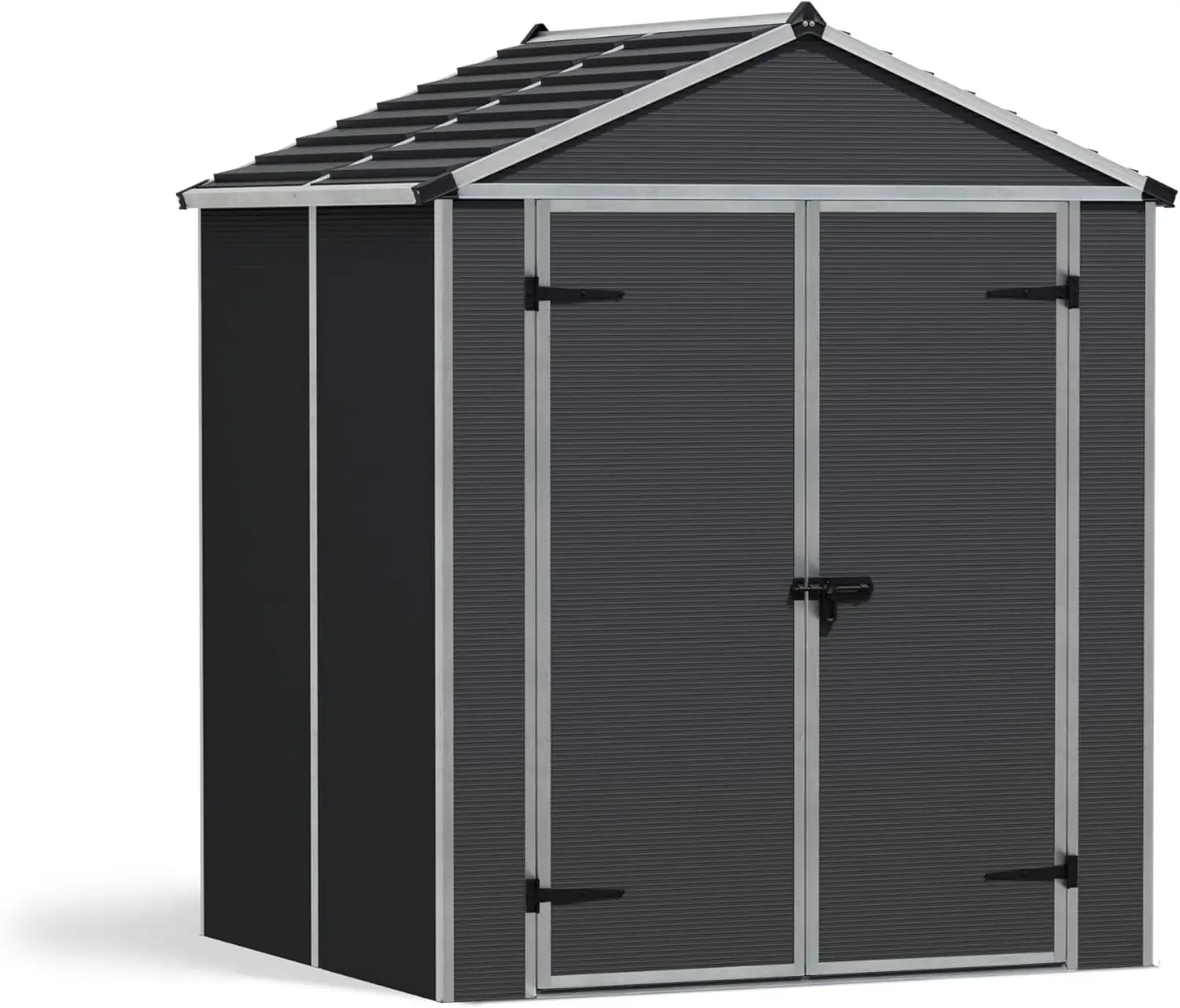 

Садовый сарай 6'x5' для самостоятельной сборки, серые поликарбонатные панели и алюминиевый каркас, сарай-хранилище для улицы, уличный контейнер-сарай для хранения
