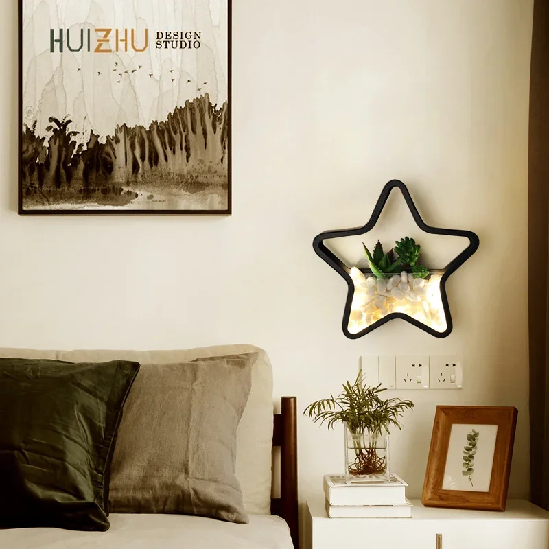 Bionic Modern Lamp LED Plant Wall Decoration Bedside Lamp Nordic Living room Aisle Corridor Wall Modeling Lamp