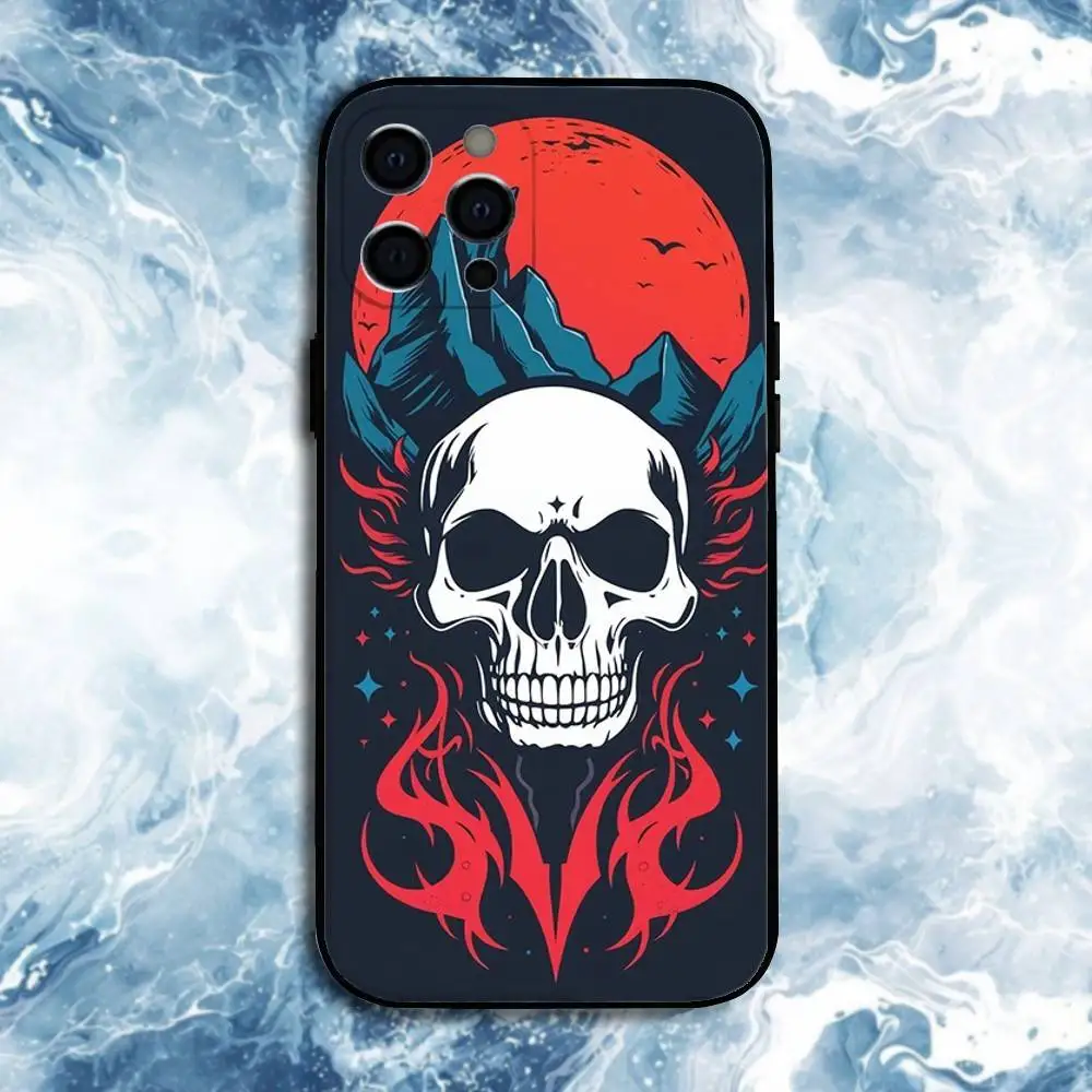 حافظة هاتف لعناصر الهيكل العظمي التوضيحية لهاتف iPhone17,16,15,14,13,12,11 Plus, Pro Max, غطاء أسود من السيليكون الناعم