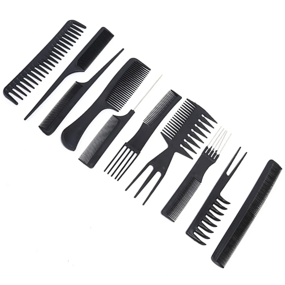10Pcs Hair Cutting Comb Bundle Anti-Static Hairdressing Comb for Home Barber DIY Hair Styling Gentle on Scalp Compact Storage