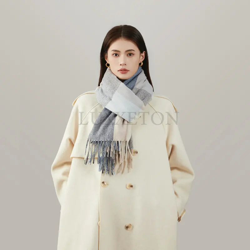 Scarf Women Luxury Korean Style Scarves Plaid Soft Bufandas Tassel Female Pink Foulard Jersey Pareo Echarpe Shawl