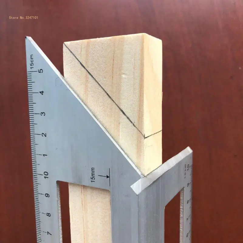 Aluminum Alloy Wooden Square Multifunction Ruler 45 90 Degree Gauge Rule Woodworking Tool Dropship