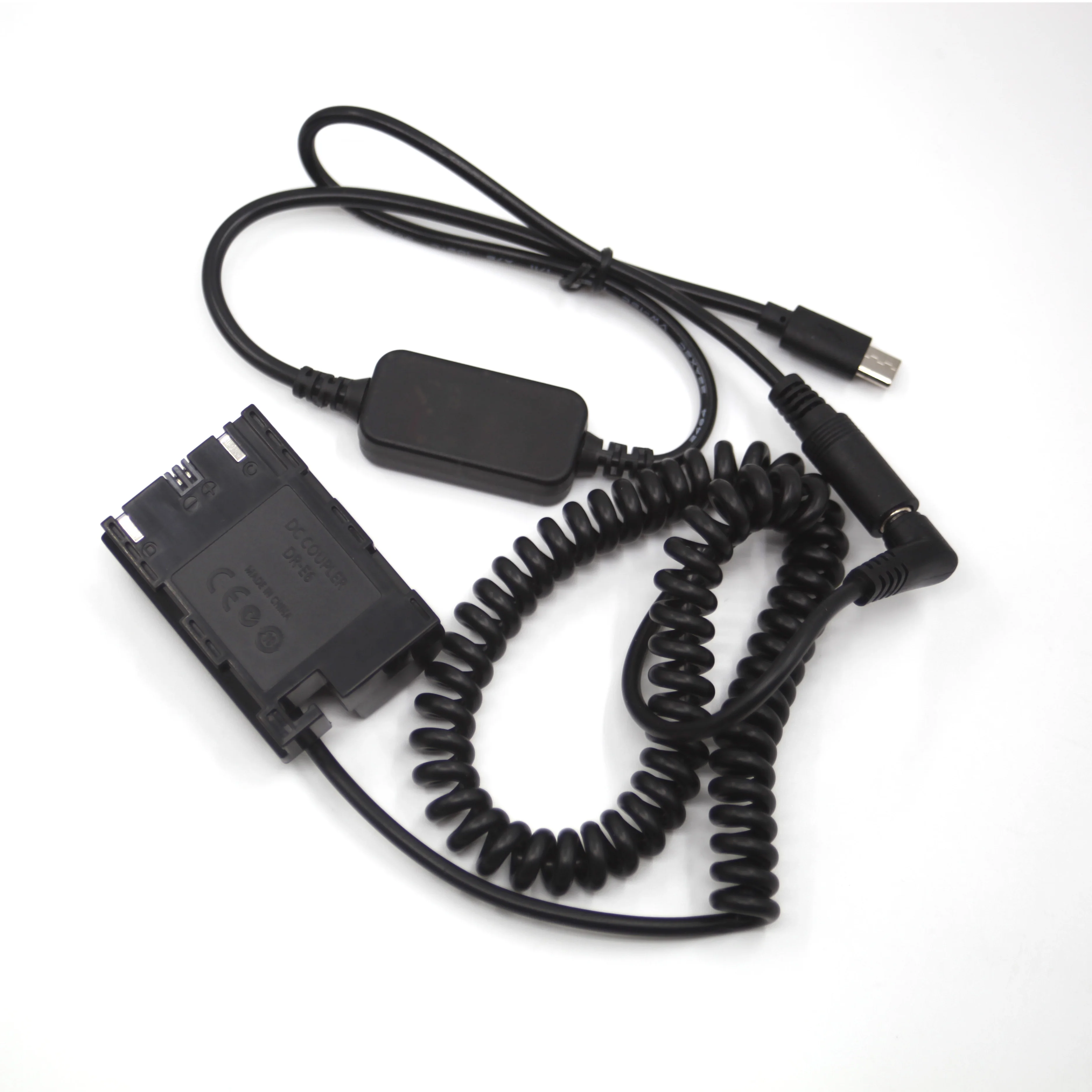 USB C Power Cable LP-E6 Dummy Battery Full Decoded DR-E6 DC Coupler for Canon EOS 5DII 5DS 60Da 6D 7D R6 80D 90D Camera