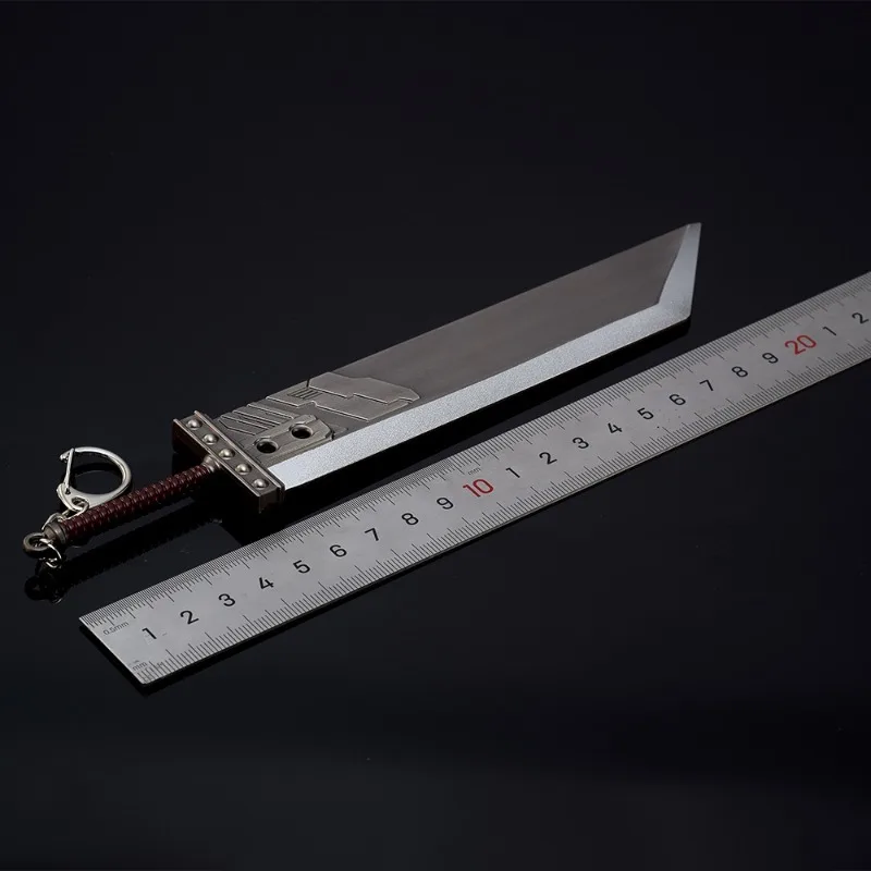 22cm buster espada jogo periféricos arma chaveiro nuvem conflito precisão escultura arma de metal modelo ornamento decoração artesanato