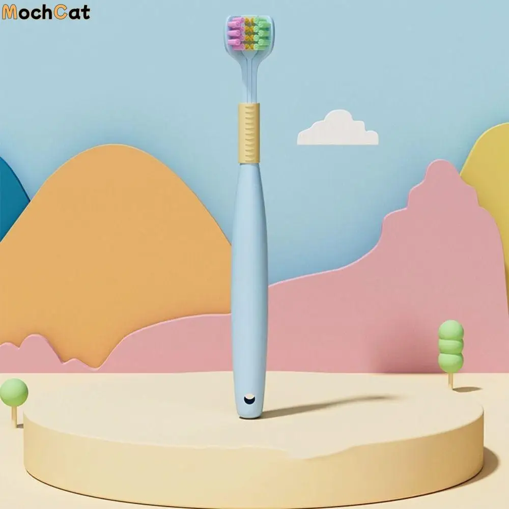 

Tongue Scraper Three Sided Children Toothbrush Cleaning Teeth Deep Oral Kids Tongue Scraper 360 Degree Candy Color