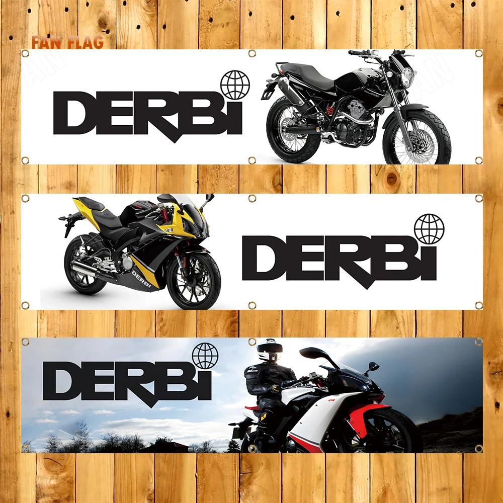 60X240cm Derbis Banner Motor Flag Polyester Printed Garage or Outdoor Decoration Tapestry