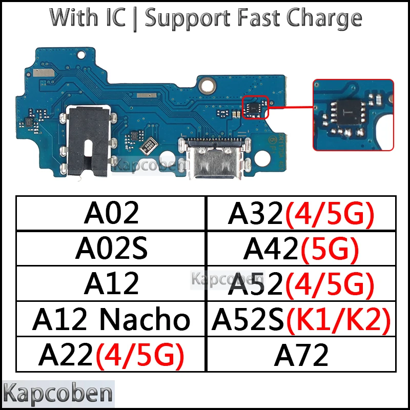 Usb Dock Charger Port for Samsung Galaxy A32  A02S A12 Nacho A22 A32 A72 K1 K2 Version 4G 5G Charging Board Module