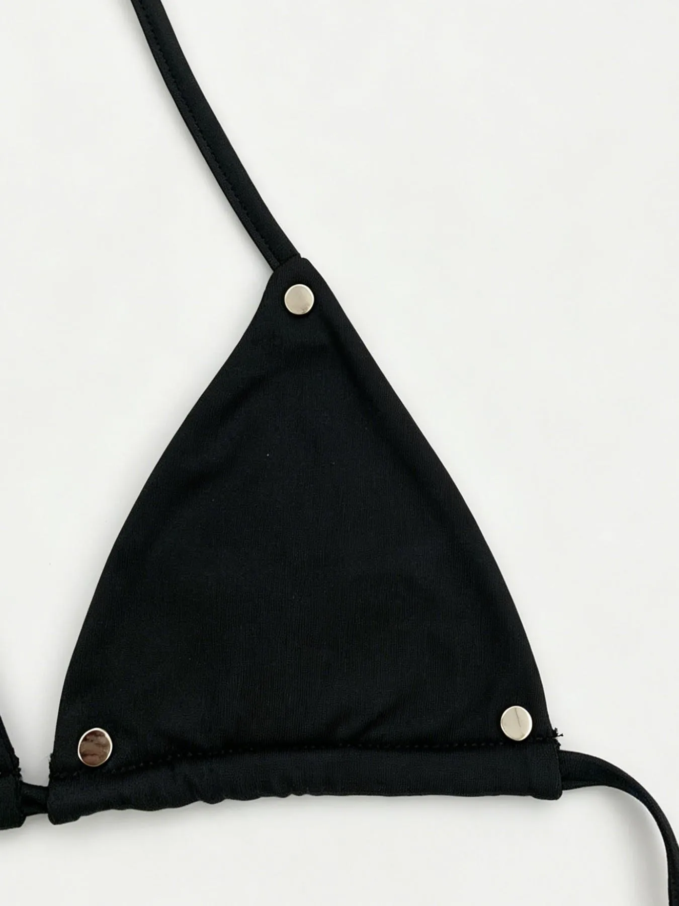 Picture 5: Dark Punk Rivet Cross Bikini Set Women Cross Wrap Halter Triangle Cup Side Tie Two Piece Swimsuit