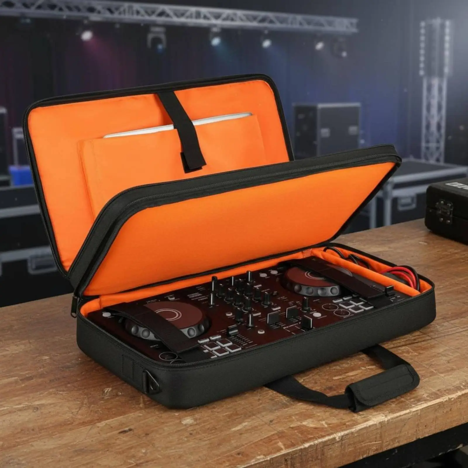 Protective DJ Controller Carry Bag with 14 Inch Laptop Slot for Hercules and Similar Sized Units