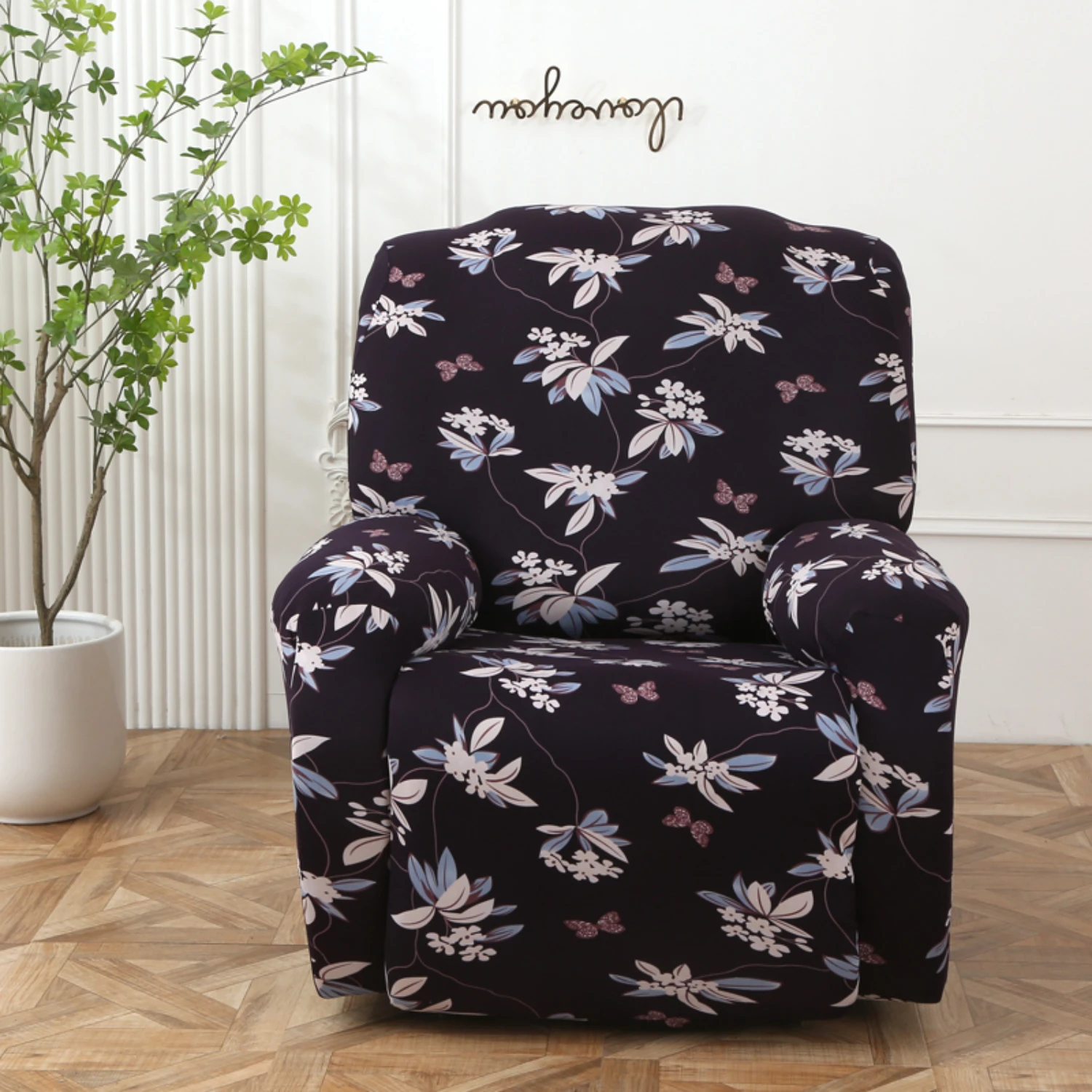 Enhance Your Home Decor with this Luxurious Soft, Cozy and Comfortable Floral Spandex Stretch Armchair Slipcovers - Stylish Deco